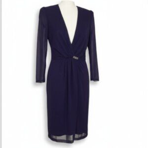 VTG Black Velvet Wrap Dress Sz 12 Midi Holiday Christmas Cocktail Party